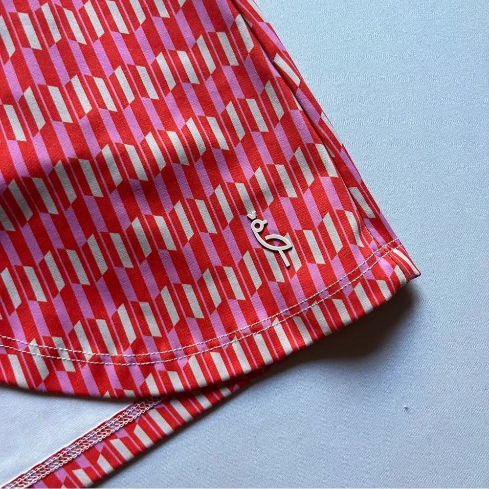 A. PUTNAM pink geo print knit athletic tennis golf‎ outdoors mini skirt skort